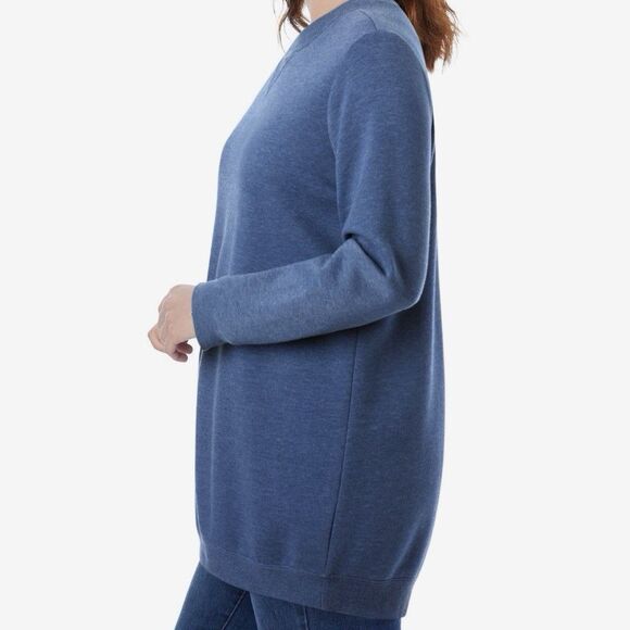Woman Within Women's Plus Size 2X Fleece Sweatshirt Denim Blue Made In Taiwan - Picture 1 of 9